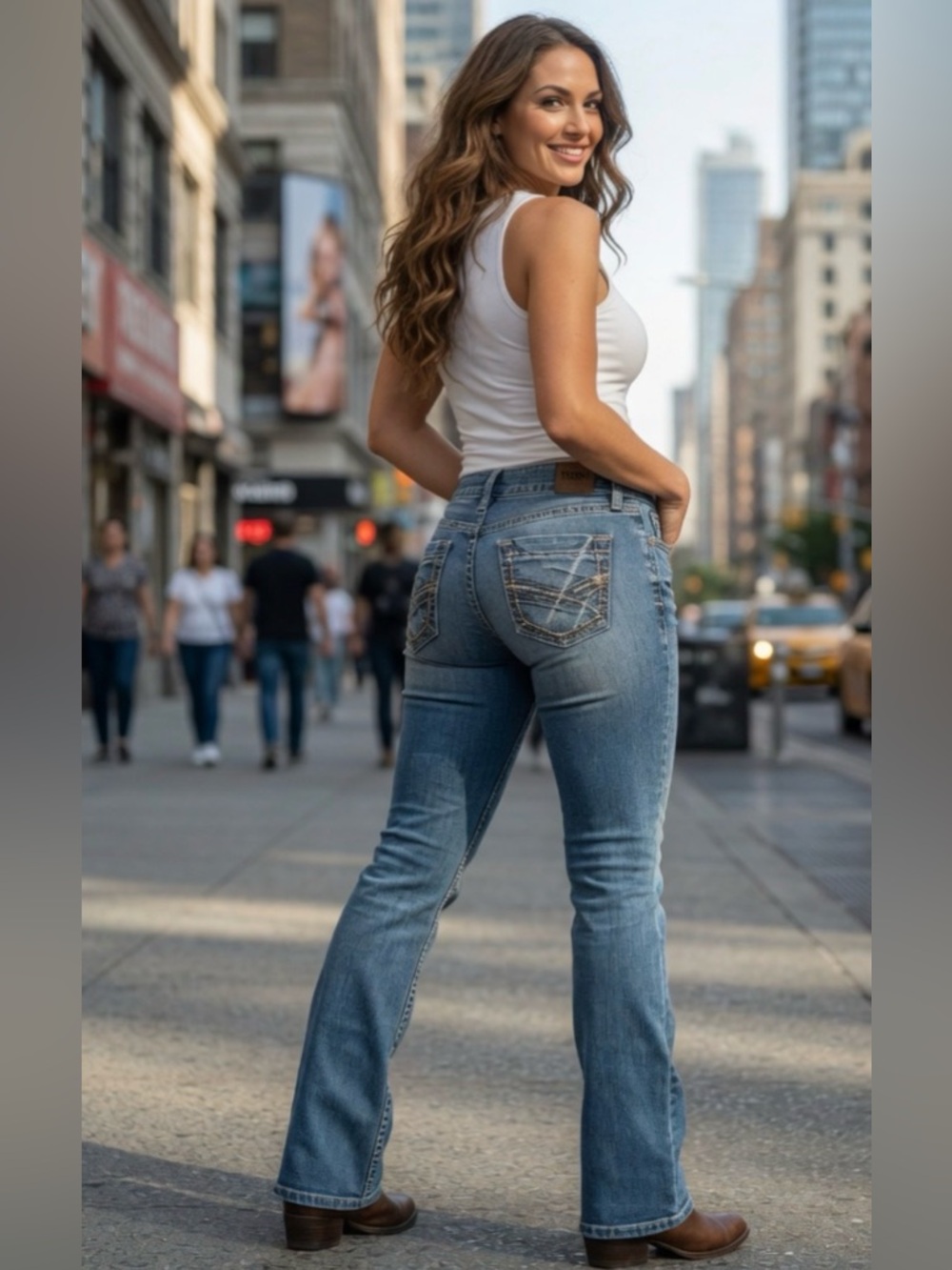 BKE Denim Culture Bootcut Jeans Women's 26  Distressed Embroidered Pockets 27x28